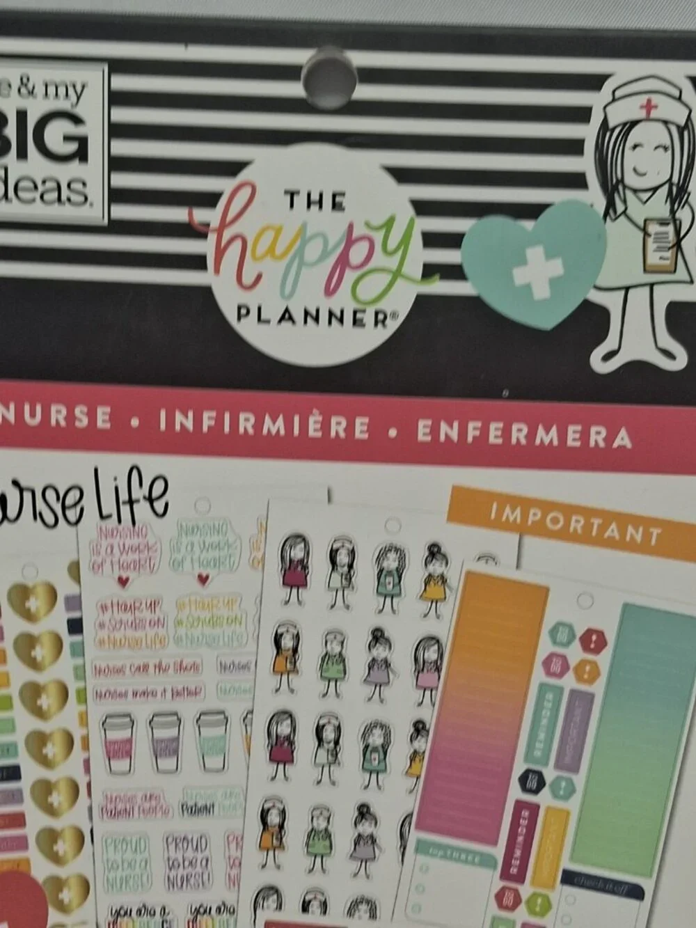 Happy Planner NURSE 1078 Pieces 30 Pages of Stickers ( few stickers missing)